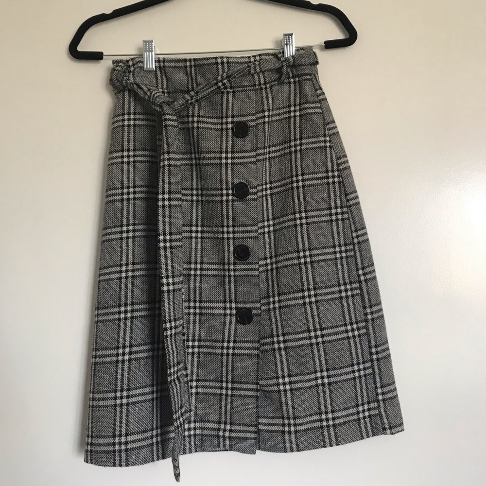 Tweed Plaid Skirt